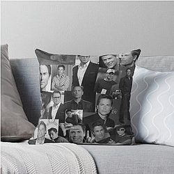 Rob Lowe Actor Black Aesthetic Collage Throw Pillow