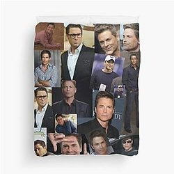 Rob Lowe Actor Collage Duvet Cover