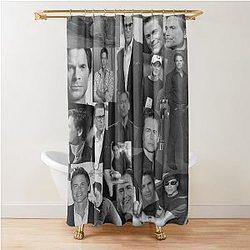 Rob Lowe Actor Black White Aesthetic Collage Shower Curtain