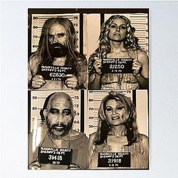 The Devils Rejects Mug Shot Collection Art Print Design Horror Rob Zombie Poster