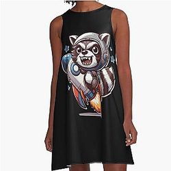 Rocket Raccoon Vintage A-Line Dress
