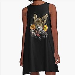Rocket Raccoon Jack-o-Lantern Halloween T-Shirt A-Line Dress
