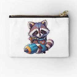 Rocket Raccoon - Guardians Sticker Adorable Showcasing the Cute and Powerful Superhero Must-Have for Fans of the Avenger Iconic Zipper Pouch