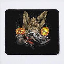 Rocket Racoon Jack-o-Lantern Halloween T-Shirt Mouse Pad