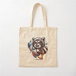 Rocket Raccoon Vintage Cotton Tote Bag
