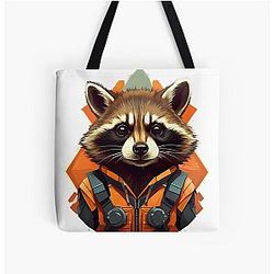 Rocket Raccoon All Over Print Tote Bag