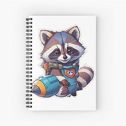 Rocket Racoon Guardians Sticker Showcasing the Cute and Powerful Superhero Must-Have for Fans of the Avenger's Iconic Superhero Spiral Notebook
