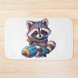 Rocket raccoon Sticker Showcasing the Cute and Powerful Superhero Must-Have for Fans of the Avengers Iconic Superhero Bath Mat