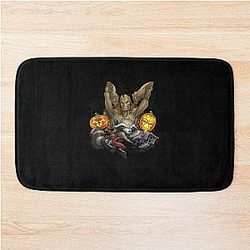 Rocket Racoon Jack-o-Lantern Halloween T-Shirt Bath Mat