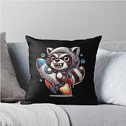 Rocket Raccoon Vintage Throw Pillow
