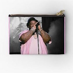 Rod Wave Concert Zipper Pouch Black and Pink