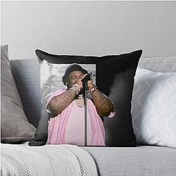 Rod Wave Concert Black Pink Throw Pillow