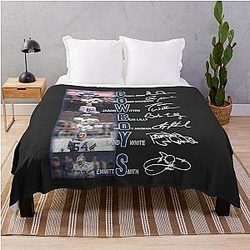 Cowboys Michael Irvin Roger Staubach Throw Blanket