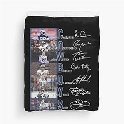 Cowboys Michael Irvin and Roger Staubach Duvet Cover