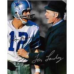 Ikon Fotohaus Roger Staubach Tom Landry Signed Photo Autograph Print Wall Art Home Decor