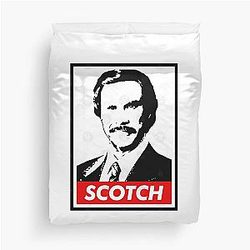 Ron Burgundy Scotch Duvet Cover