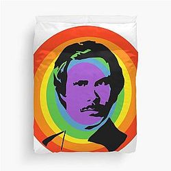 Rainbow Ron Burgundy Silhouette Duvet Cover