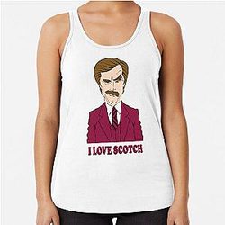 Ron Burgundy Anchorman Fan Art Racerback Tank