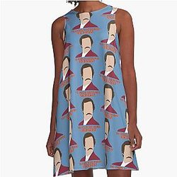 Ron Burgundy A-Line Dress