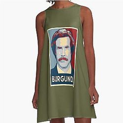 Ron Burgundy Portrait Classic A-Line Dress