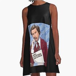 Ron Burgundy A-Line Dress