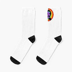 Rainbow Ron Burgundy Socks