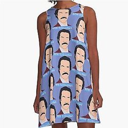Ron Burgundy A-Line Dress