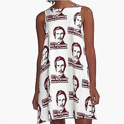 Ron Burgundy Knows Women A-Line Dress