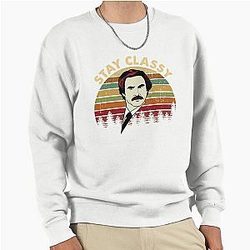 Ron Burgundy Stay Classy Vintage Anchorman Pullover Sweatshirt