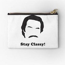 Ron Burgundy Stay Classy Zipper Pouch