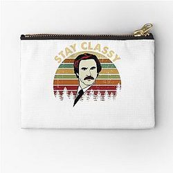 Ron Burgundy Stay Classy Vintage Anchorman Zipper Pouch