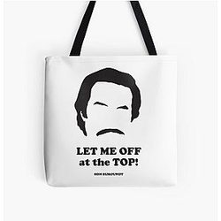 Ron Burgundy - Let Me Off at the Top All Over Print Tote Bag