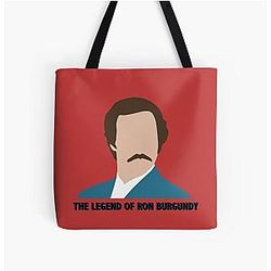 Ron Burgundy All Over Print Tote Bag