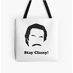 Ron Burgundy Stay Classy Tote Bag