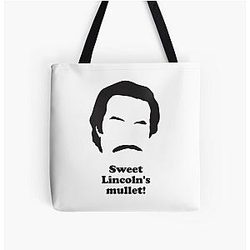 Ron Burgundy Mullet All Over Print Tote Bag