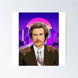 Ron Burgundy Retro Poster