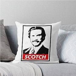 Ron Burgundy Scotch Throw Pillow