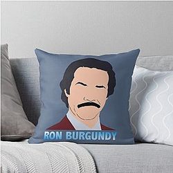 Ron Burgundy Throw Pillow