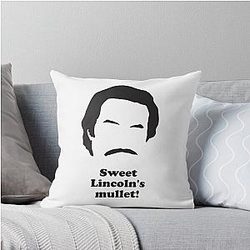 Ron Burgundy Sweet Lincoln's Mullet Throw Pillow