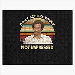 Ron Burgundy Don't Act Like You're Not Impressed Vintage, Anchorman Inspired Movie Jigsaw Puzzle