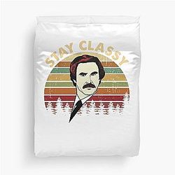 Ron Burgundy Stay Classy Vintage Anchorman Duvet Cover