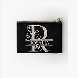 Rosalia Name Wood Style Monogram Letter R The Rosalia Name Gift For Rosalia Zipper Pouch