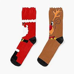 Santa Claus and Rudolph the reindeer Socks