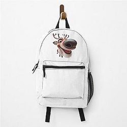 Happy and cute Holiday Rudolph reindeer with big eyes backpack