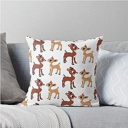 Classic Rudolph and Clarice Throw Pillow