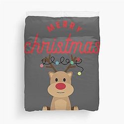 Merry Christmas Reindeer Classic Rudolph Duvet Cover