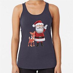 Retro Ralph Lauren and Santa Racerback Tank Top