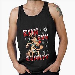 Christmas 5K Run Rudolph Holiday Running Tank Top