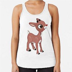 Classic Rudolph Graphic Love Shop Racerback Tank Top