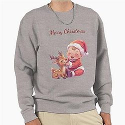 Baby Santa and Rudolph Pullover Sweatshirt